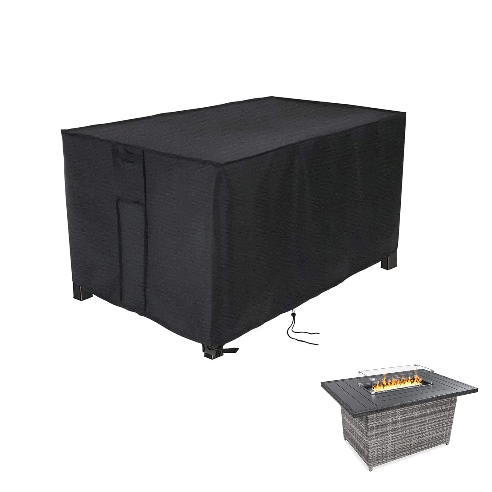 Rectangular Fire Pit Cover for Best Choice Products 52 inch Gas Fire Pit Table,Outdoor Waterproof Propane Firepit Table Cover - 52 X 34 X 25 Inch