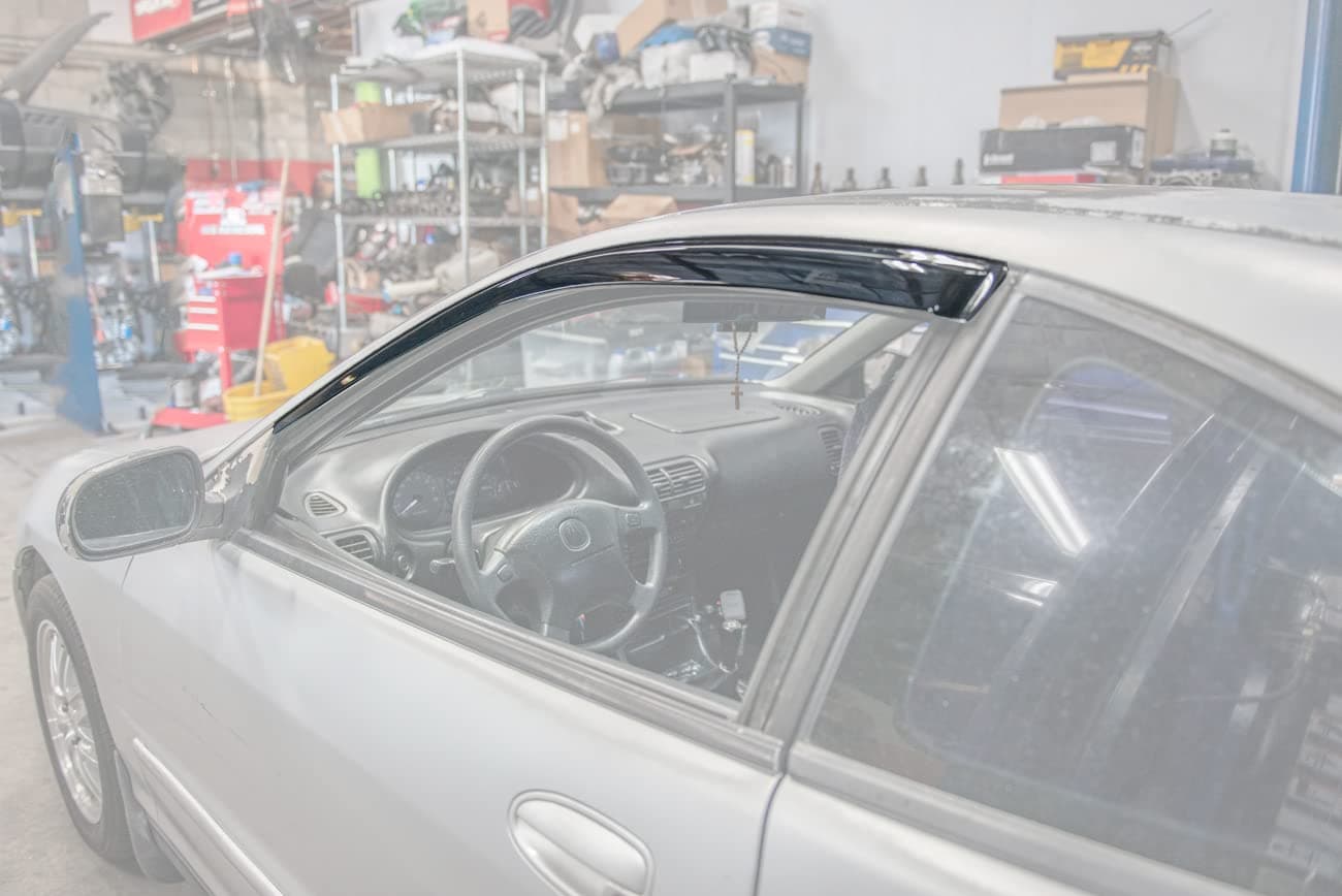 for 1994-2001 Acura Integra DC2 3Dr Hatchback | EOS Visors JDM Tape-On Style Smoke Tinted Side Vents Rain Guard Window Deflectors