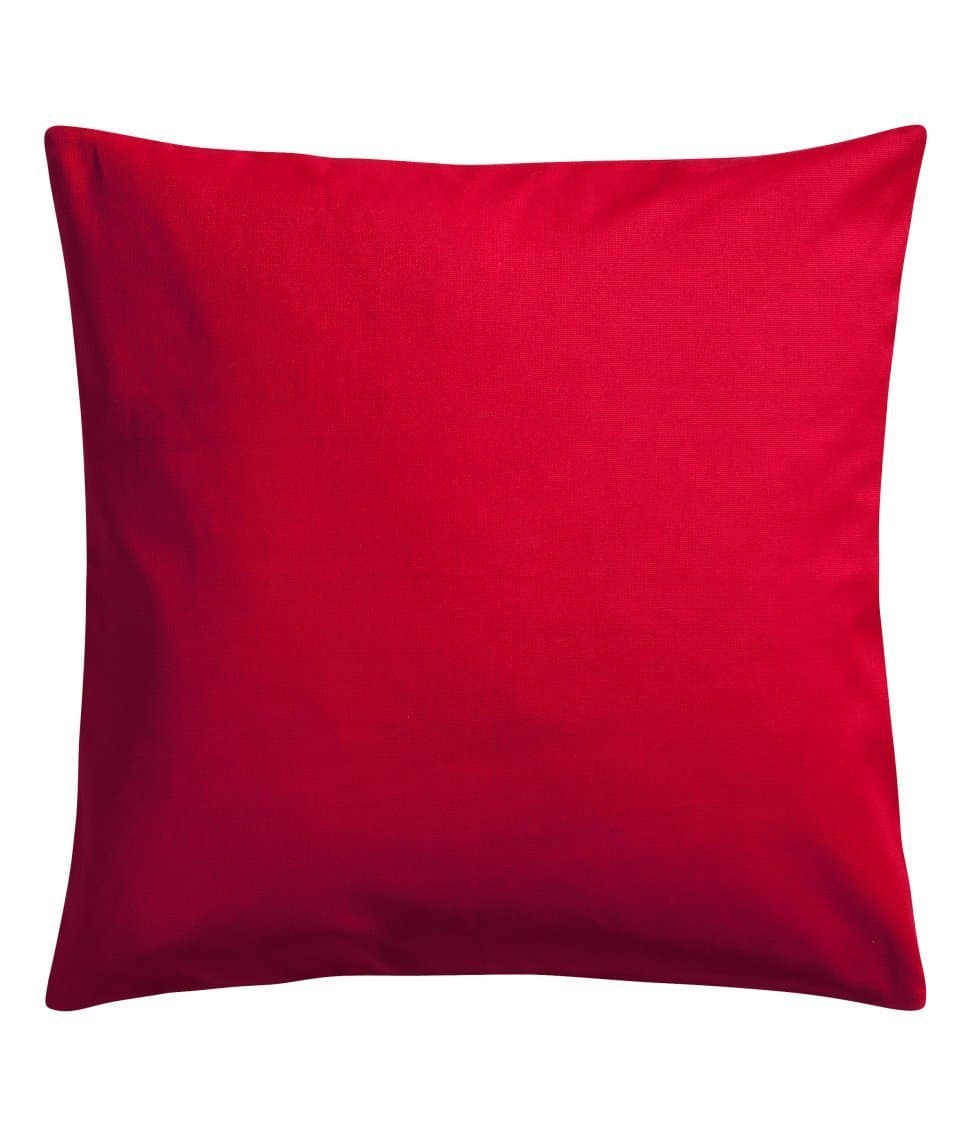 Solid Red 100% Cotton Twill Throw Pillow Cover Cushion (18 x 18")