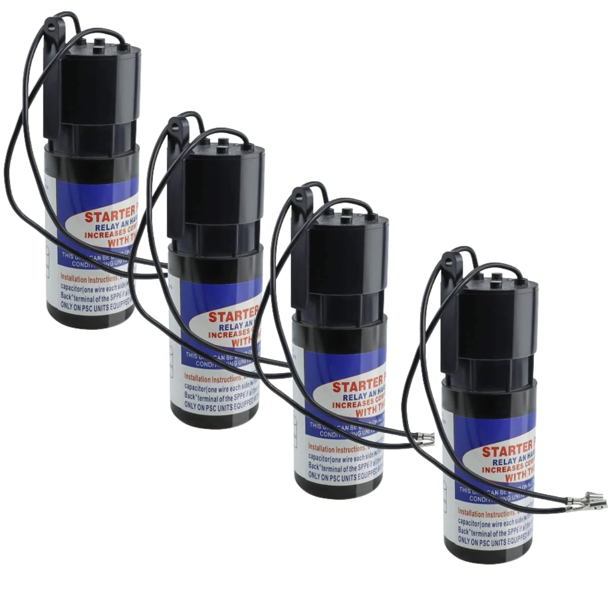 SPP6 Hard Start Kit Capacitor Relay 1/2HP-10HP Increases Torque 500% Pow-R-Pak Compatible with HVAC Replaces with SPP6, TJ90HS6,AP4502872,35702, DST-6, ERPP6, HS6, HS650 4-Pack