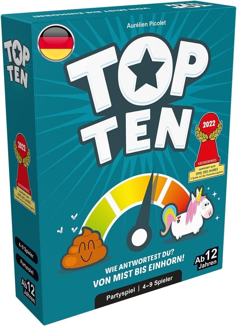 Asmodee Cocktail Games | Top Ten | Party Game | Nominated for Game of the Year 2022 | 4-9 Players | From 12+ Years | 30 Minutes | German
