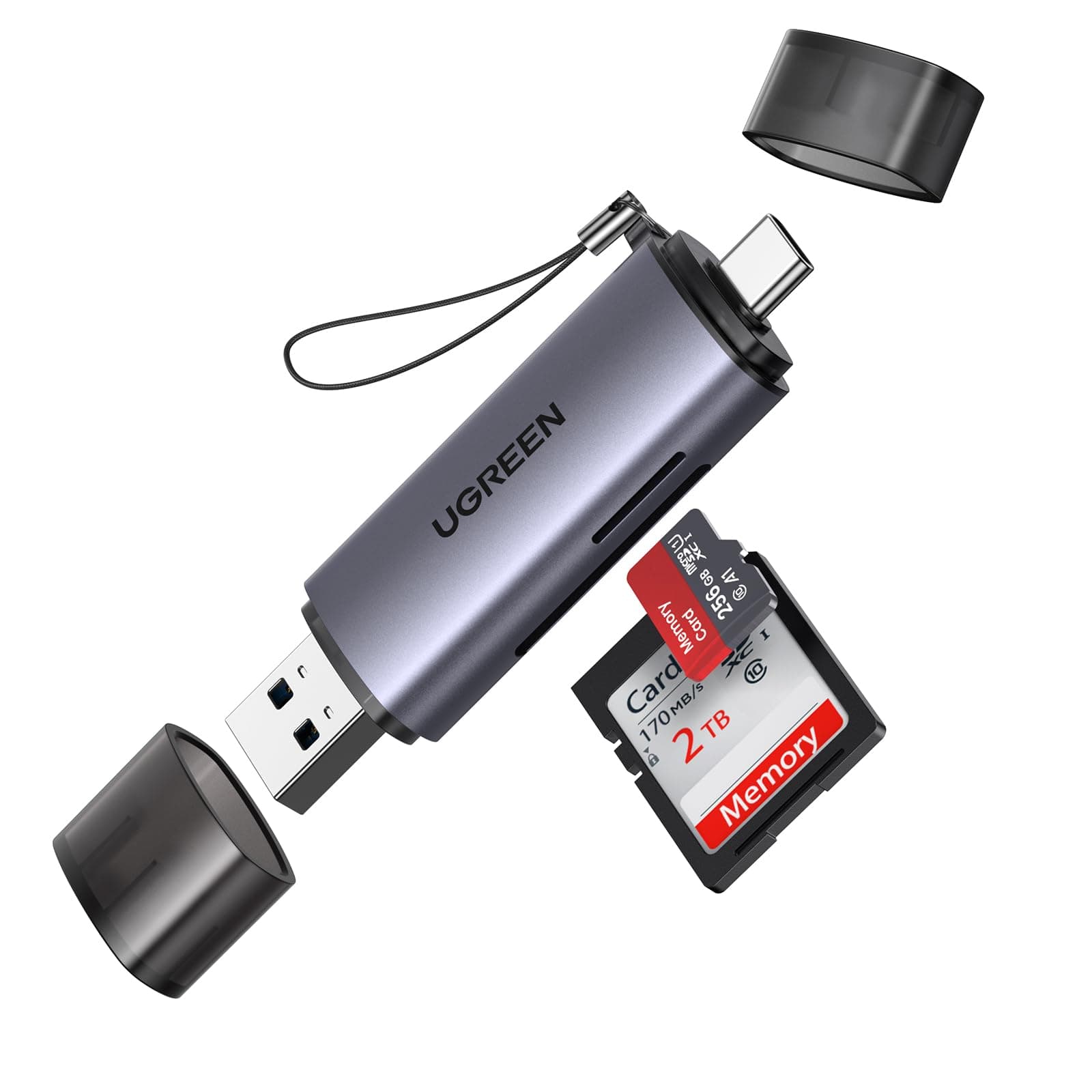 UGREEN SD Card Reader USB 3.0/USB C OTG Dual Slot Memory Card Adapter for iPhone 17 Series,MacBook Pro, M1 M2 Mac Air, iPad, Surface, Dell XPS, Samsung, Huawei