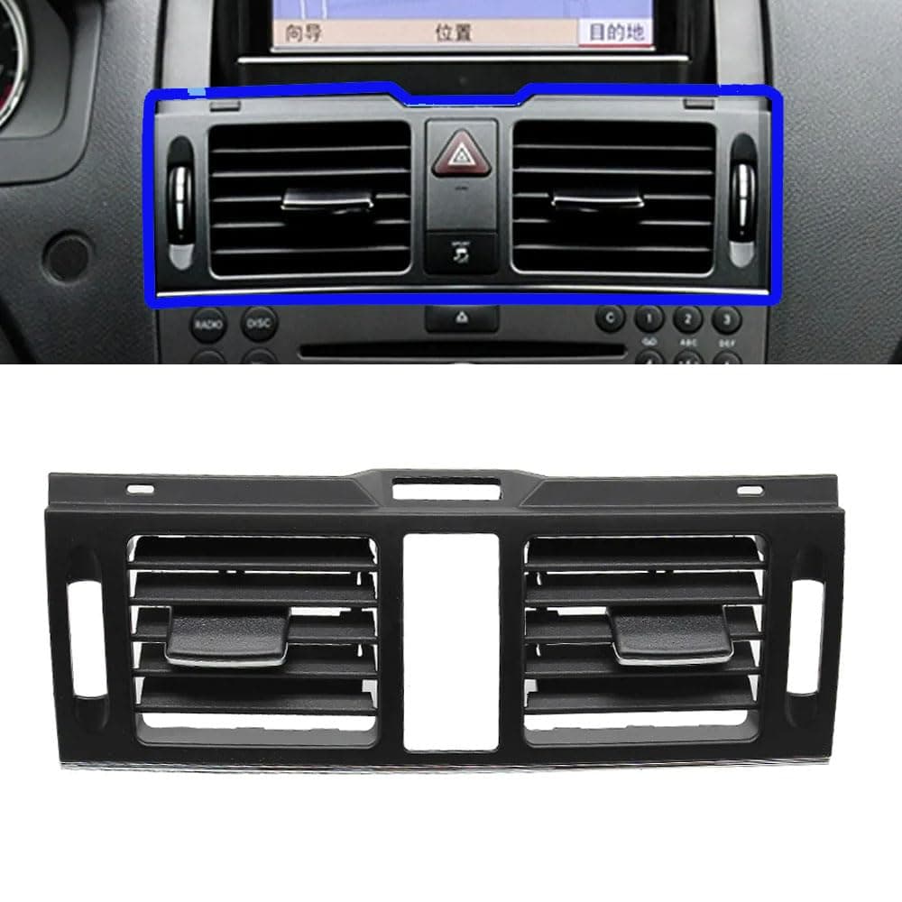 Dashboard AC Vent Grille Outlet Cover Center Air Vent Panel Replacement for Mercedes Benz W204 C Class 180 200 220 230 260 300 350 2007 2008 2009 2010 2011 (Central High-end)