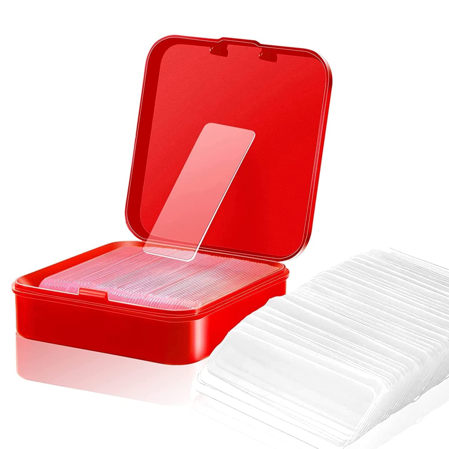 60 Pieces Removable Clear Double Sided Tape with Storage Box Traceless Washable Removable Clear Grip Tape for Photo Walls Poster Spring couplets Floors Carpets Rugs.