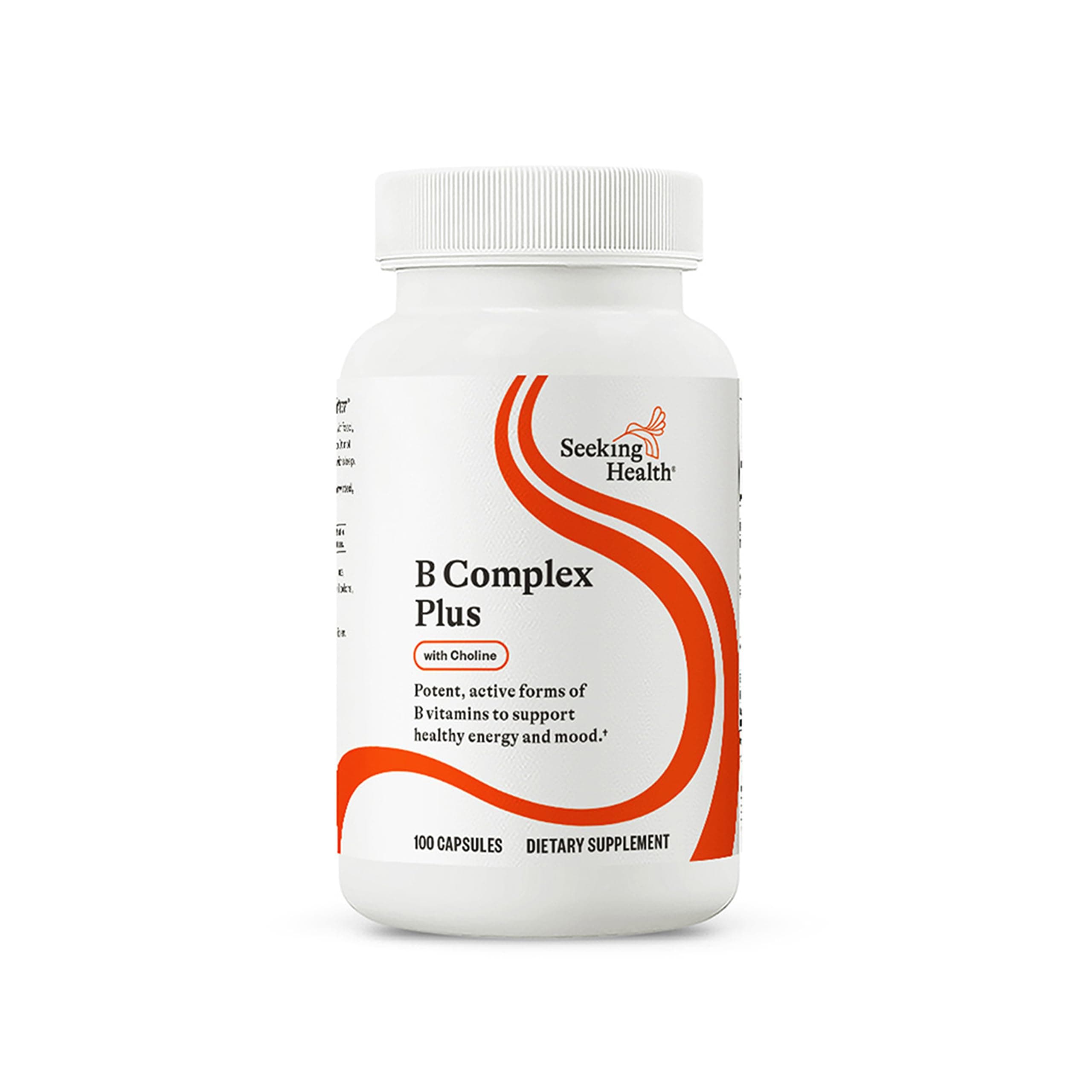 B Complex Plus - Vitamin B Complex Supplement with Choline & Riboflavin - Supports Brain Health, Digestion, & Energy - 100 Capsules