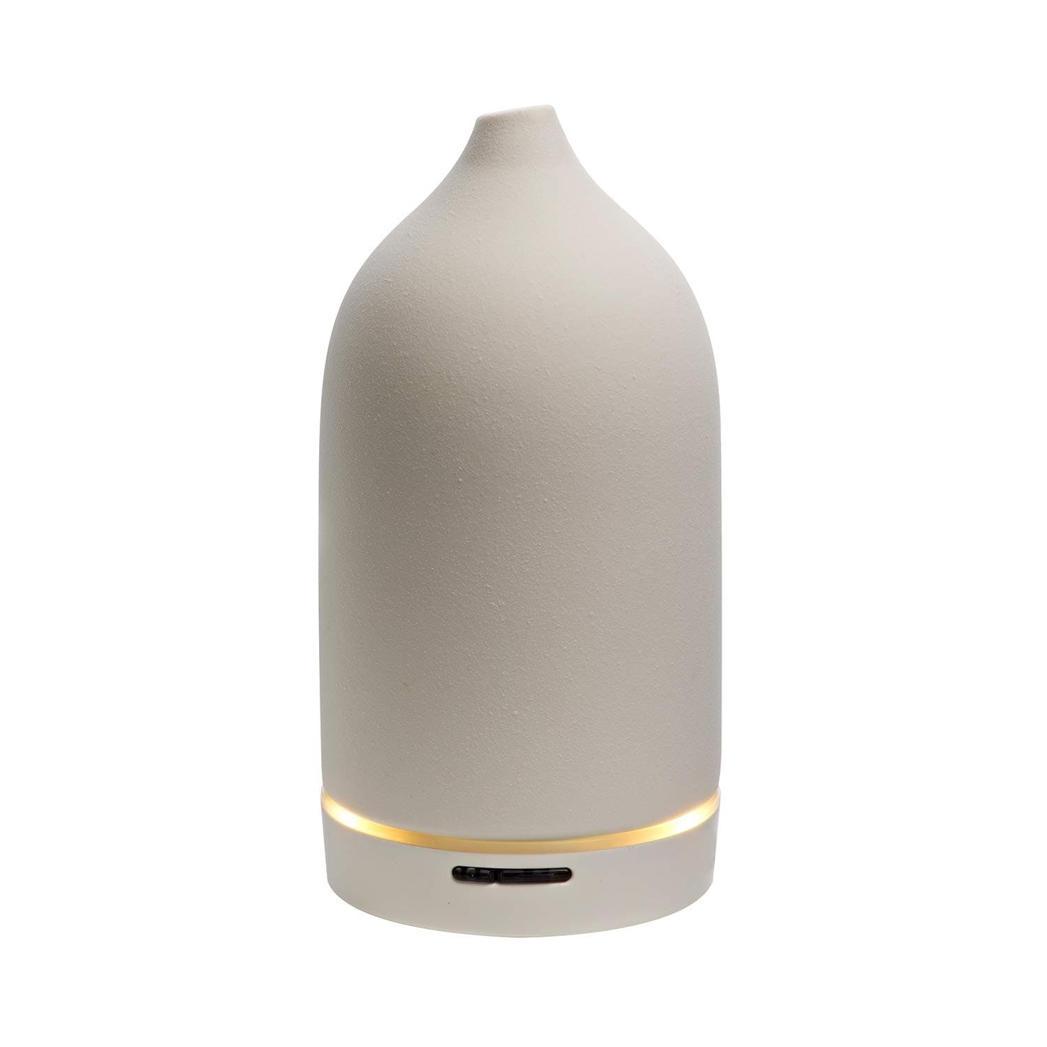 CASA Handcrafted Ultrasonic Fragrance Essential Oil Diffuser for Aromatherapy, Ceramic Cover, White Stone 100ml Capacity
