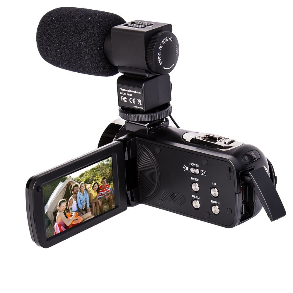 Camera Camcorder,MAGENA Remote Control Infrared Night Vision Handy Camera HD 1080P 24MP 16X Digital Zoom Video Camera with Microphone and 3.0" LCD 270 Degree Touchscreen 2 Battery (Black)