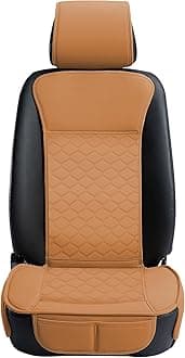 Elantrip 2PCs Front Car Seat Covers Leather Car Seat Protector Universal fit for Most Cars SUVs and Trucks Water Proof Seat Protector Whiskey Color