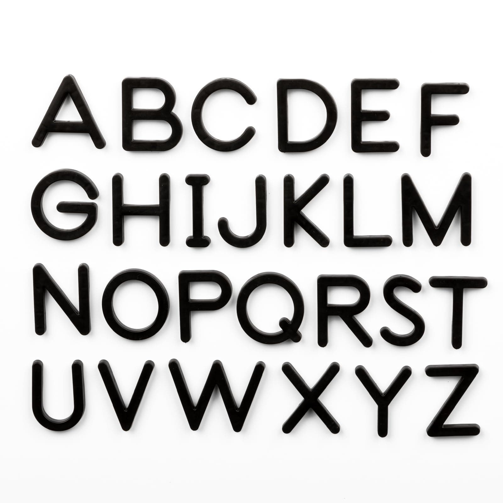 Really Good Stuff Uppercase Magnetic Black Plastic Letters - Set of 57 - Learn Reading & Writing
