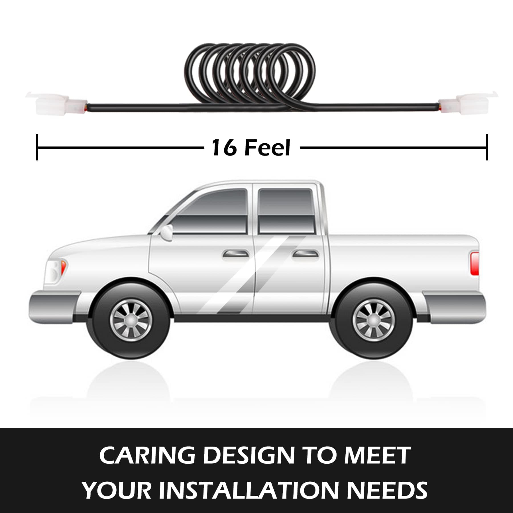 Hideaway Strobe Lights Kit 4 HID Bulbs 13 Flashing Mode Memory Recall Function, 16 Feet Power Cord with Controller, Emergency Strobe Lights for Trucks Vehicles, White