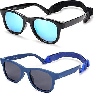 Bendable Flexible Polarized Newborn Baby Sunglasses with Strap for Infant Boys Girls Age 0-12 Months CA8042