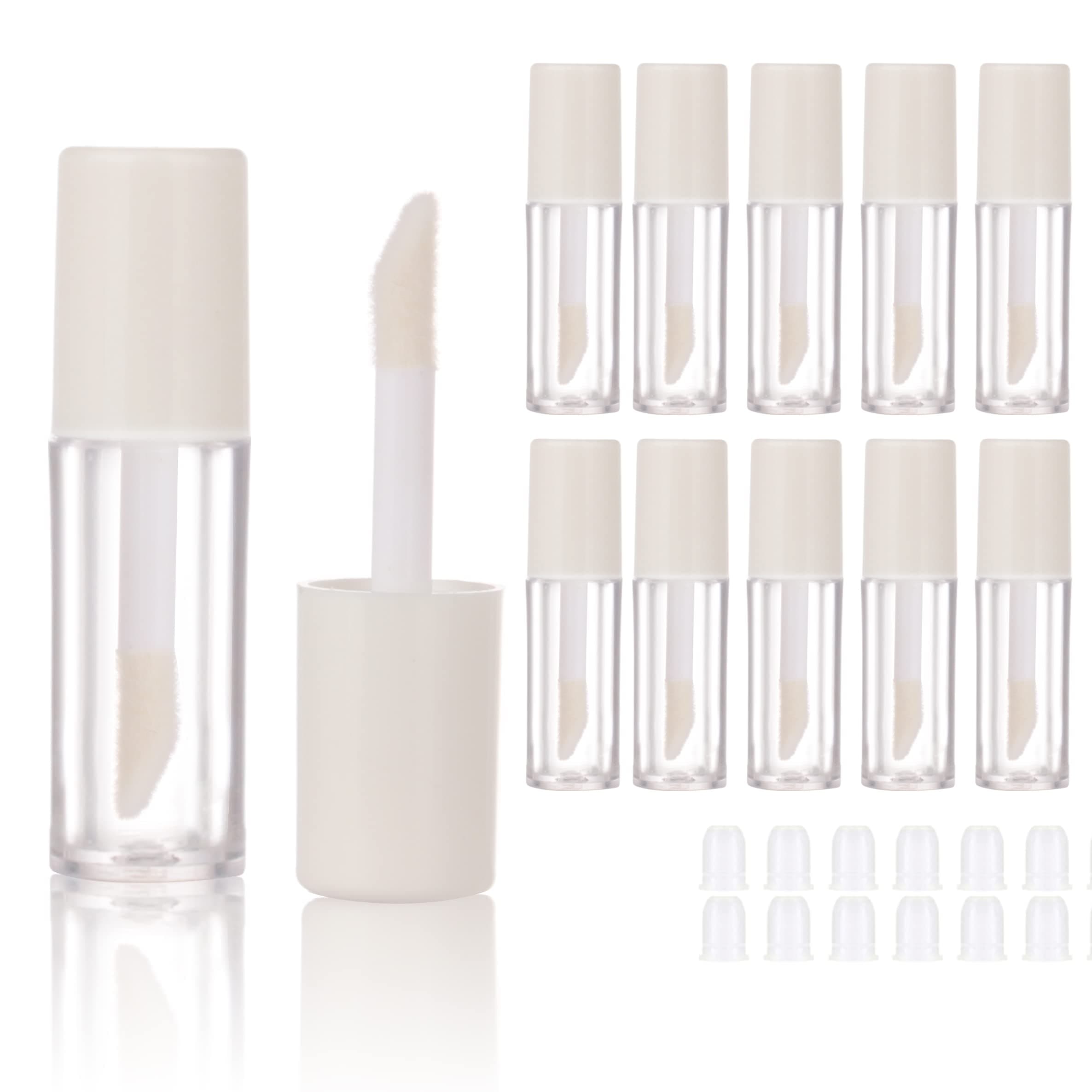 COSIDEA 10pcs Empty White 0.8ml mini lip gloss tubes Sample size lipgloss containers for sample sack lip oil DIY