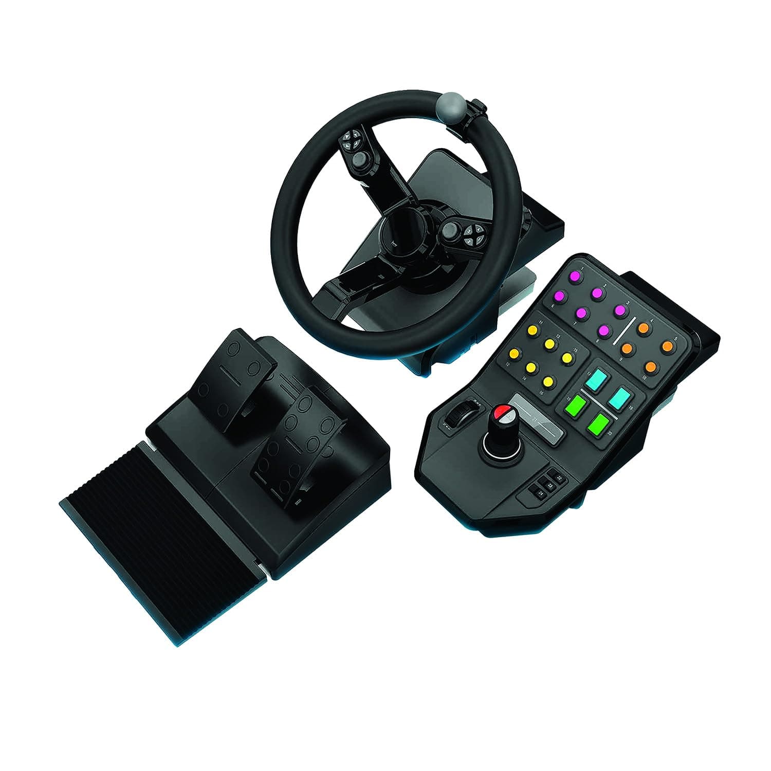 G Farm Simulator Heavy Equipment Bundle (2nd Generation), Steering Wheel Controller for Farm Simulation 22 (or Older), Pedals, Vehicle Side Panel Control Deck for PC