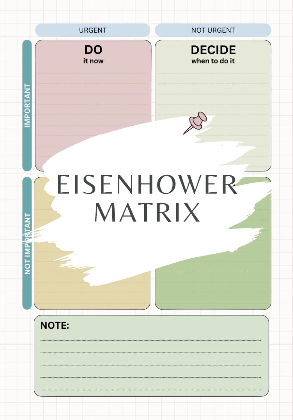 Eisenhower Matrix Decision planner: A Notepad for Mastering Time Management and Task Prioritization with the Eisenhower Method – 100 Colored Pages