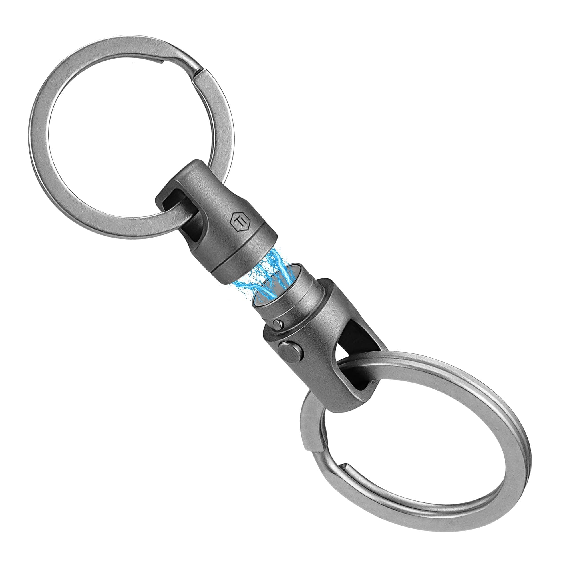 Titanium Detachable Magnetic Keychain Connector 2pcs,Double-end Key Ring Holder,Titanium Rotatable Key Linker