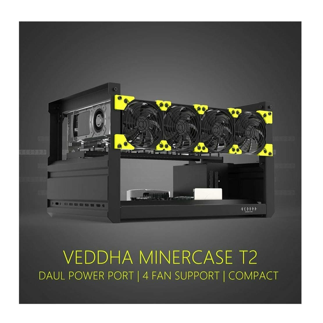 6/8 GPU Aluminum Stackable Open Air Mining Computer Frame Rig Ethereum Veddha (6GPU-T2)
