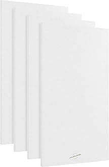 Acoustic Panels, 4 Pack ROOM KIT, Large, 120 x 60cm, Pure White