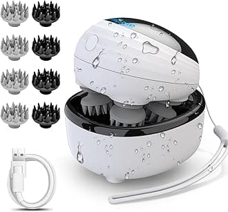 arboleaf Scalp Massager Electric, Portable Head Massager Scalp Stress Relax, Waterproof Rechargeable 6 in 1 Hair Massage, Ideal for Relaxation and Wellness, Gifts for Her and Him