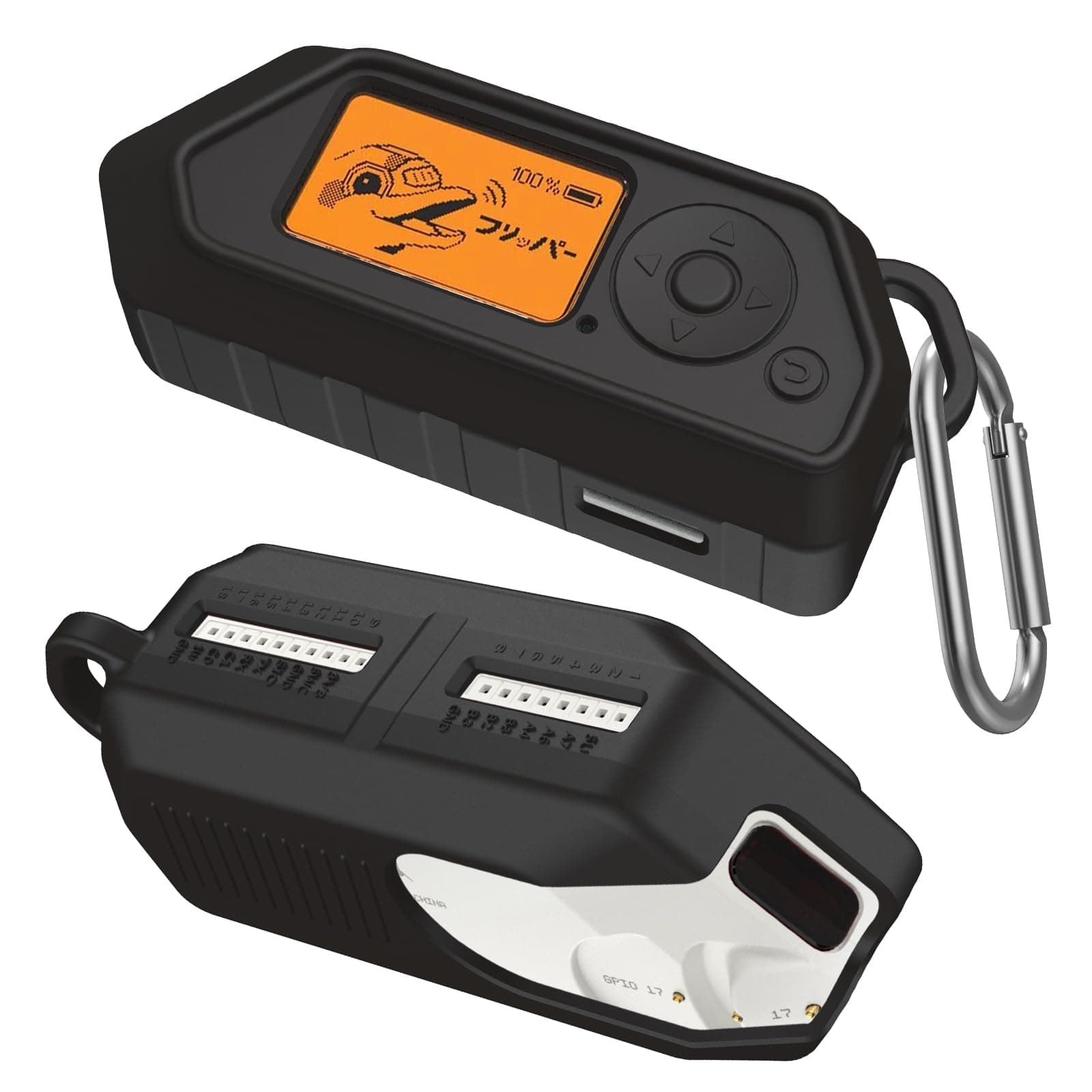 Silicone Case For Flipper Zero, Soft Protective Zero Device, Anti-Scratch Cover Wifi With Carabiner (Black)