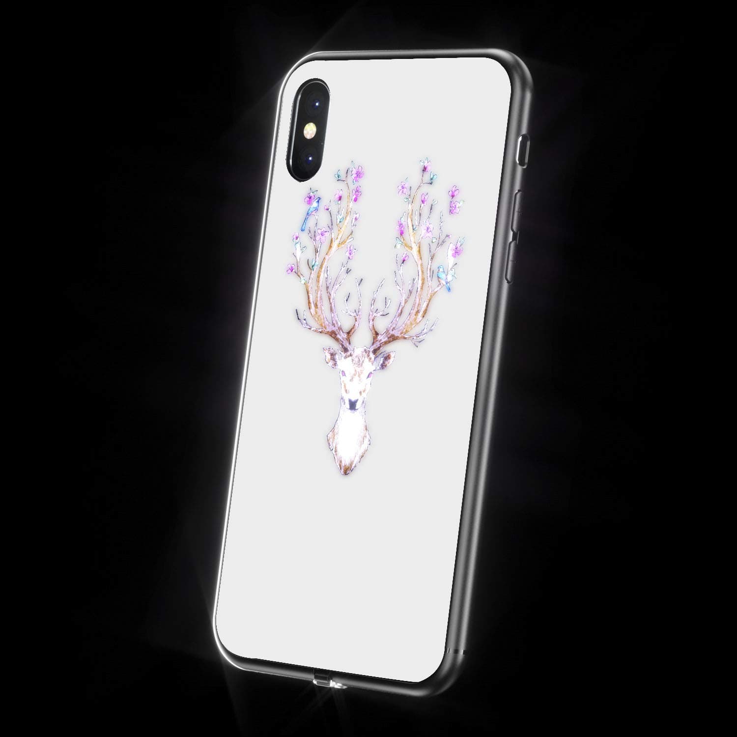 LED Light Up Case for iPhone X, WILLGOO Music-Activated Flashing iPhone Case for Self Expression, Protective Phone Cover (Deer)