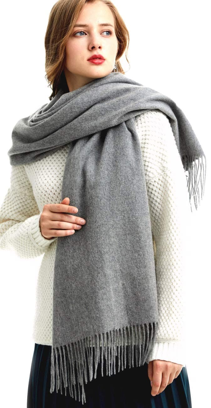 Wool Stole, Large Scarf, Wrap, Gorgeous&Warm,100% Wool, 78.7x27.5in, 11.3oz, #B0101
