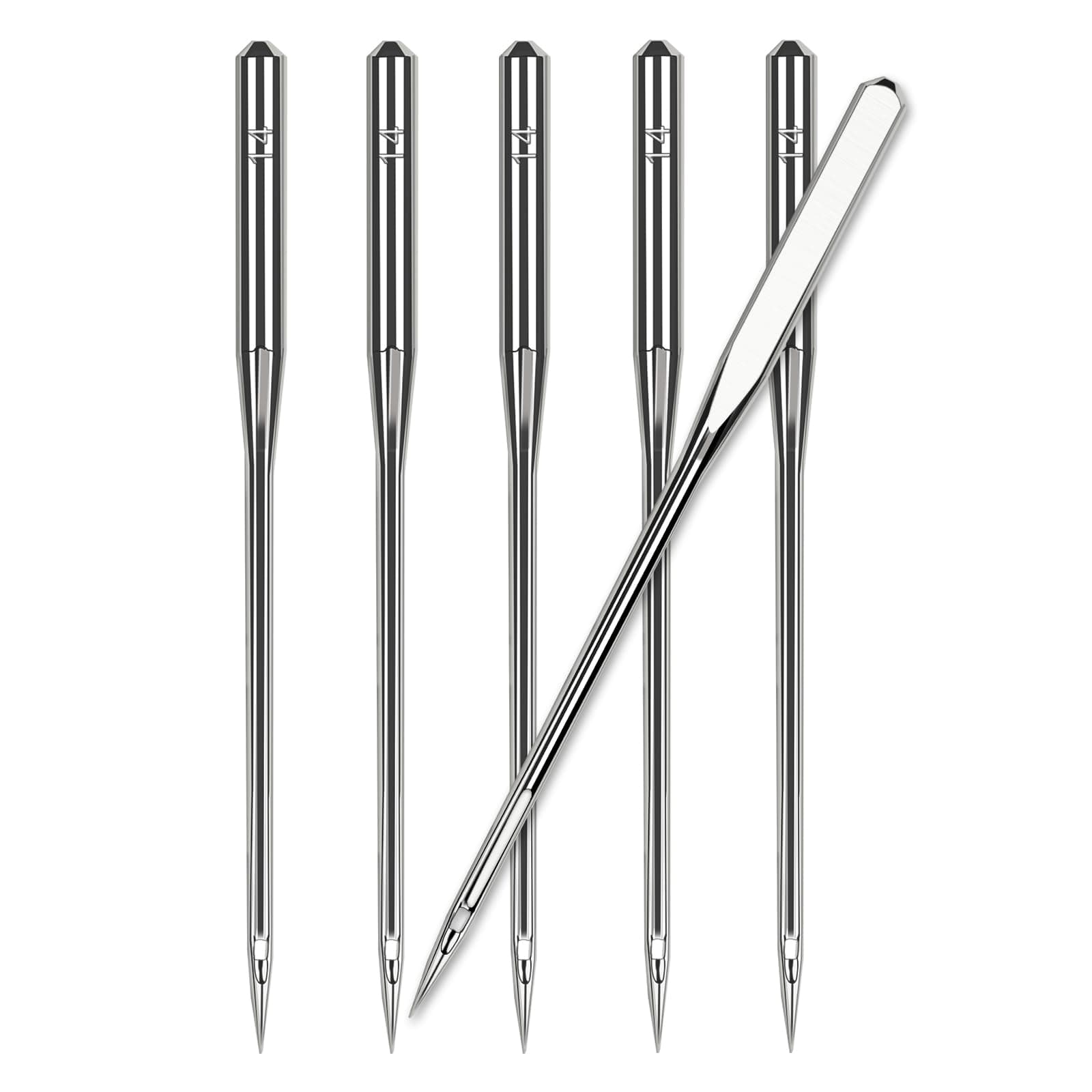 50 Pcs Universal Size 90/14 Sewing Machine Needles, Heavy Duty Sewing Machine Needles for Embroidery Leather Jeans, Compatible with Kind of Home Sewing Machine