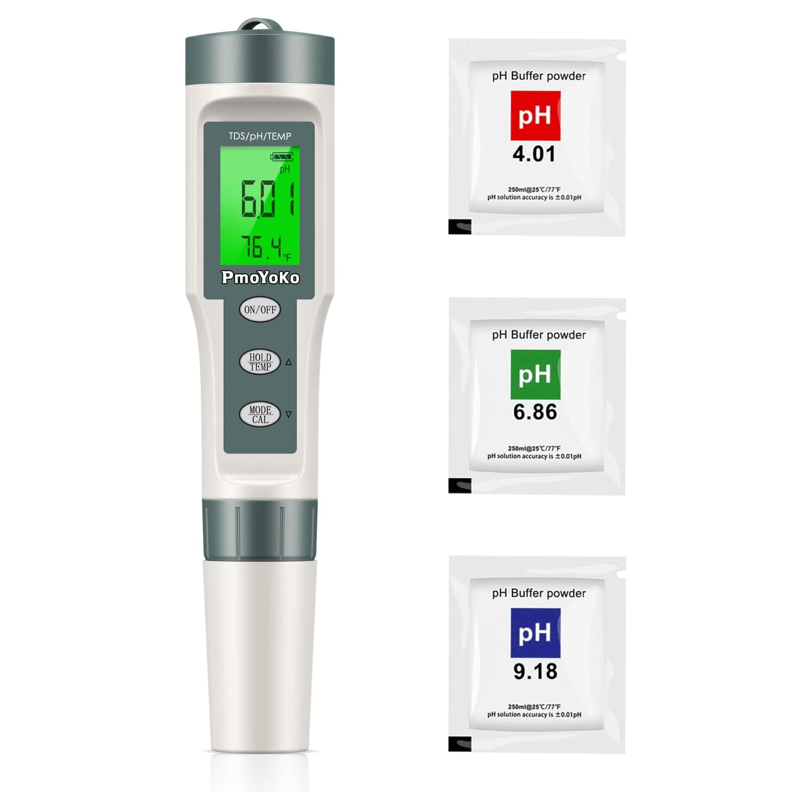 Digital pH/TDS Meter with ATC pH Tester, 0.01 Resolution High Accuracy 3 in 1 Pen Type Tester, Water Tester for Water, Wine, Spas and Aquariums