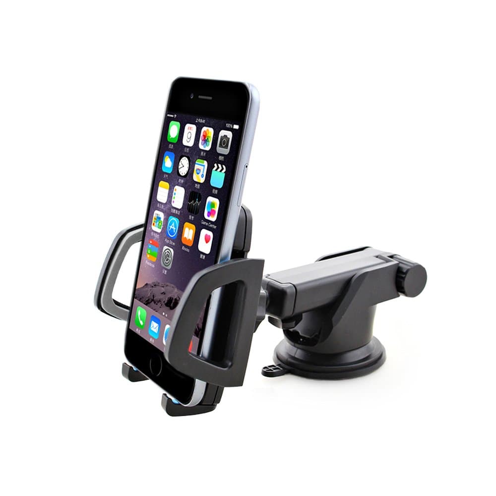 Cell Phone Holder Windshield Car Mount - Universal Dashboard Cell Phone Cradle for iPhone7, 7Plus, 6, 6Plus, 6s, 5s, 5c, Samsung Galaxy S7 and Other Smartphones Black&Grey