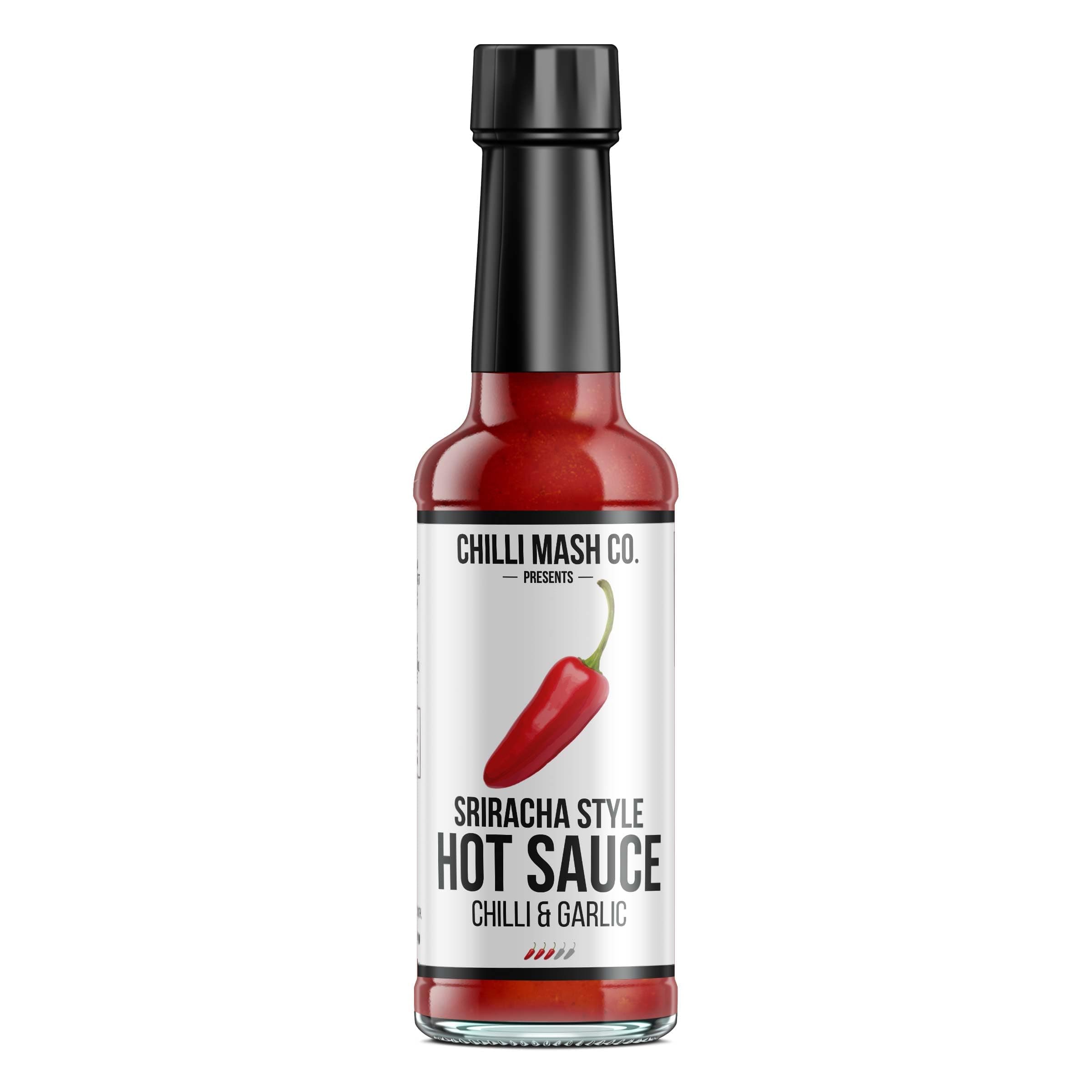 Sriracha Style Hot Sauce 150ml - Chilli Mash Co - Vegan Chilli and Garlic Traditional Thai Sriracha Sauce with Scotch Bonnet Chillies
