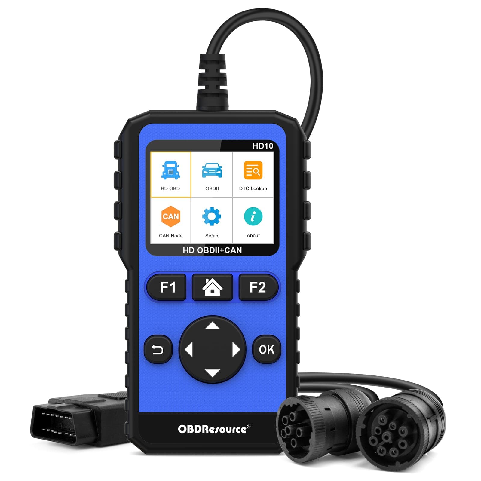 Full Systems Heavy Duty Truck Scanner Tool HD OBD/EOBD/OBD2 Automotive Scanner Diagnostic Tool for Truck & Car 2 in 1 Code Reader for Most 12V 24V Diesel Vehicles