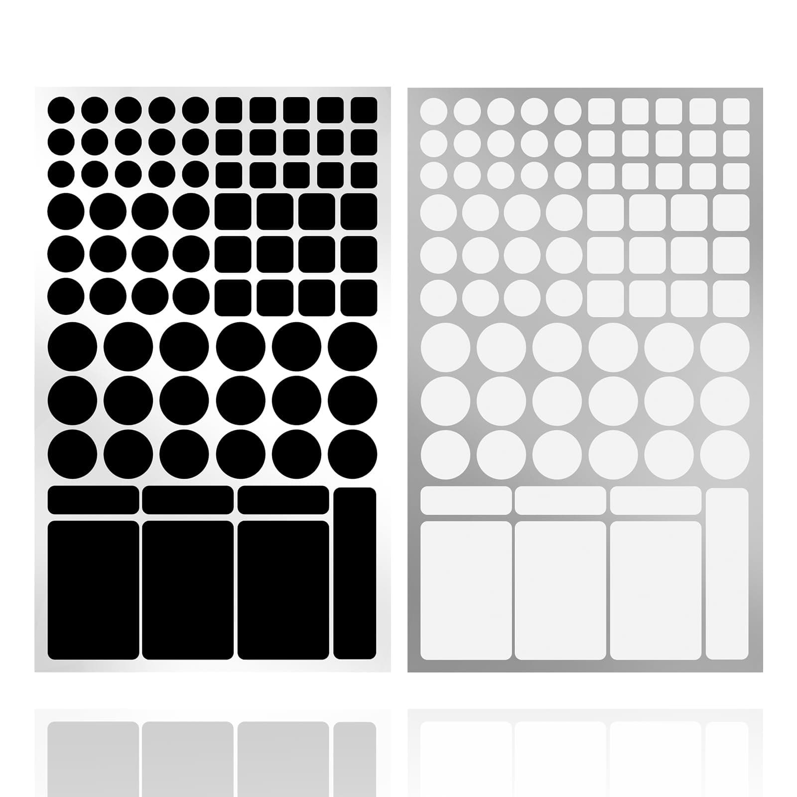 JIEHENG LED Light Blocking Stickers,Light Blackout Stickers,2 Sheets Cover White and Black,Blackout Stickers for Electronic, LED Covers,Block 100% of LED Lights (Cut-100% Blocking White and Black)