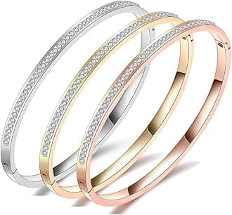 Shining Diva Fashion Anti Tarnish Jewellery | 18K Gold Plated Stainless Steel Openable Crystal Bracelet | Latest Stylish Cuff Bangle | Love Friendship Couples Gifts for Women Girls Mother Sister Wife Girlfriend