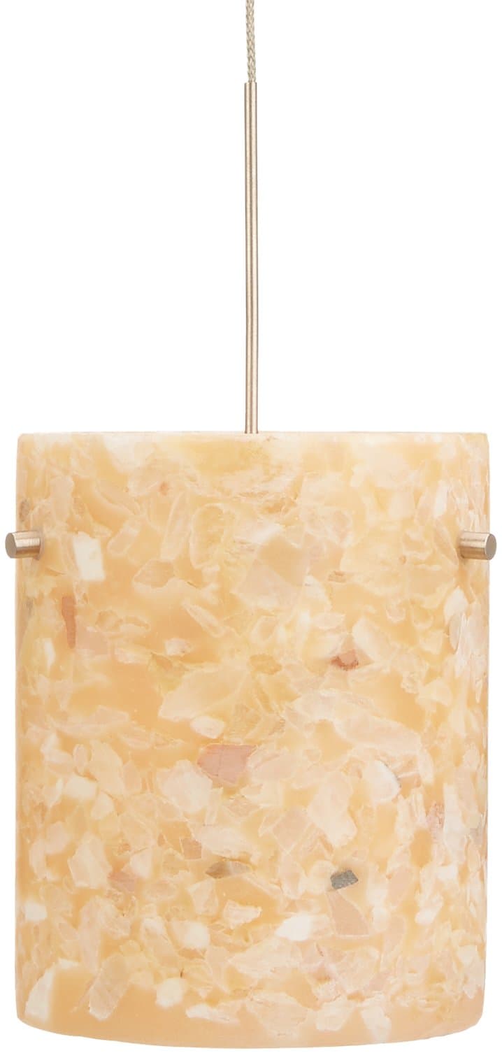 800MPRAZS Razzo Collection 1 Light 12-Volt Mini-Pendant for MonoPoint Canopy, Satin Nickel Finish with Natural Onyx Shade