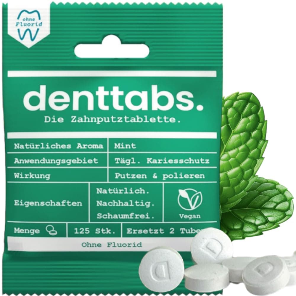 Tooth Cleaning Tablets. Without Fluoride 125 pcs as a Full Alternative to Usual Toothpaste
