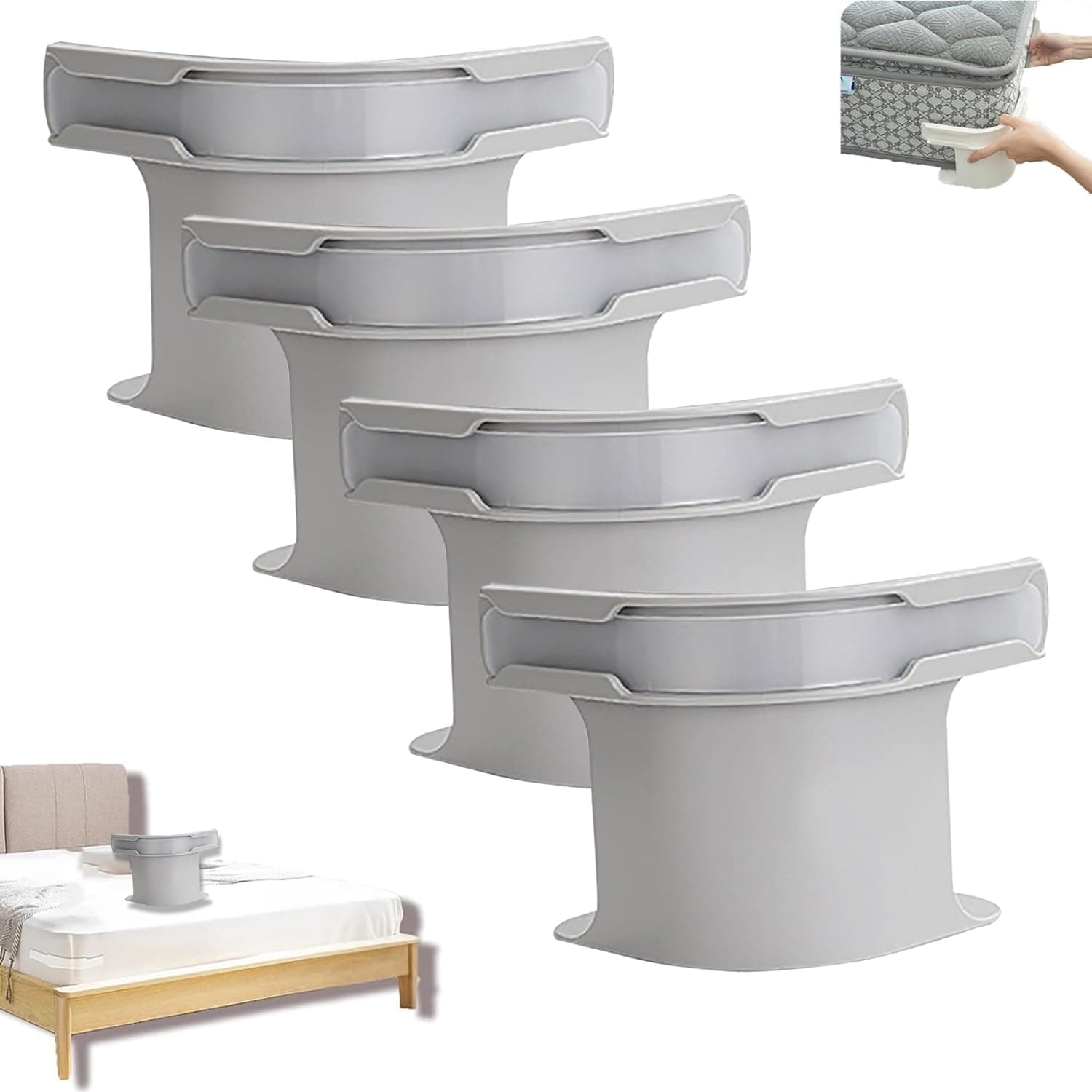 Lock Sheet Holders - Bed Sheet Holder with Lock Strips, Heavy Duty Bedsheet Clips with Enhanced Straps Mattress, Keep Sheets Firm and Tight, Fits All Sheet Sizes,Easy Installation (Gray)