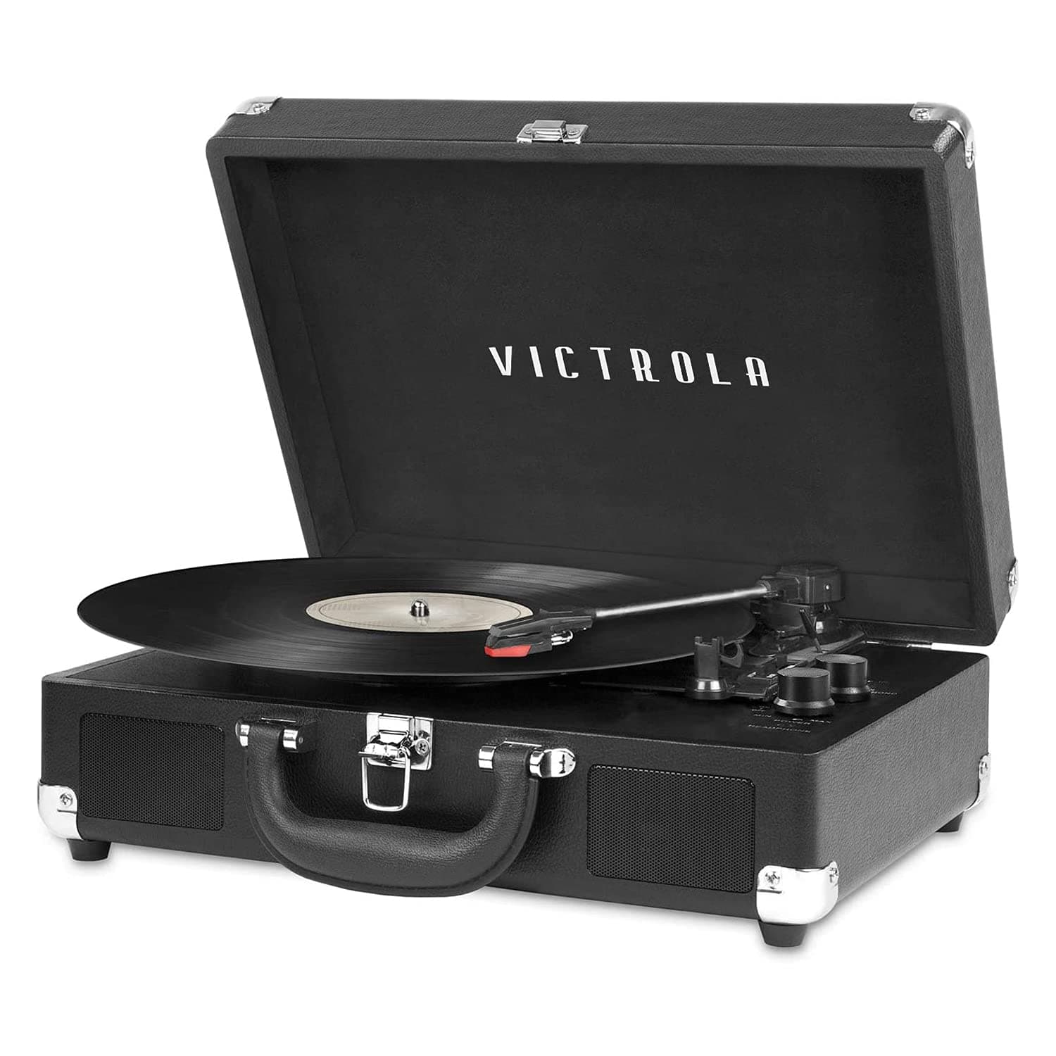 Victrola Nostalgic 3-Speed Vintage Bluetooth Suitcase Turntable, Black