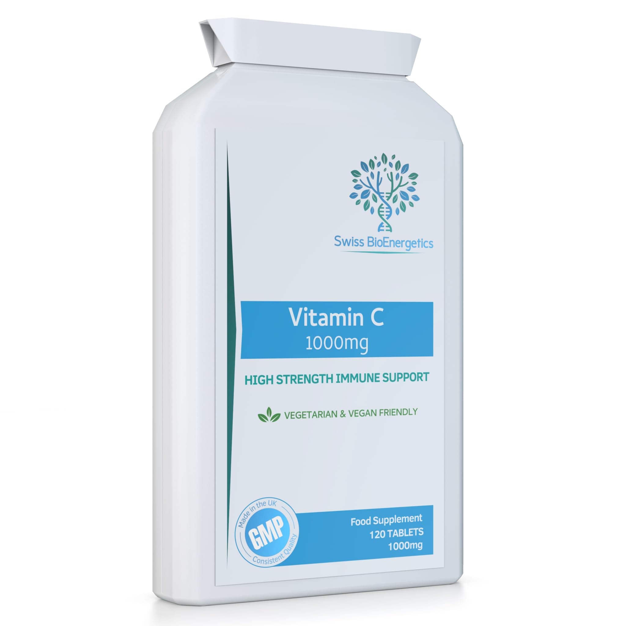 Vitamin C 1000mg 120 Tablets – High Strength Immune Support contributes to The Reduction of Tiredness and Fatigue and to Normal Energy yielding Metabolism. – Exclusively Manufactured in The UK