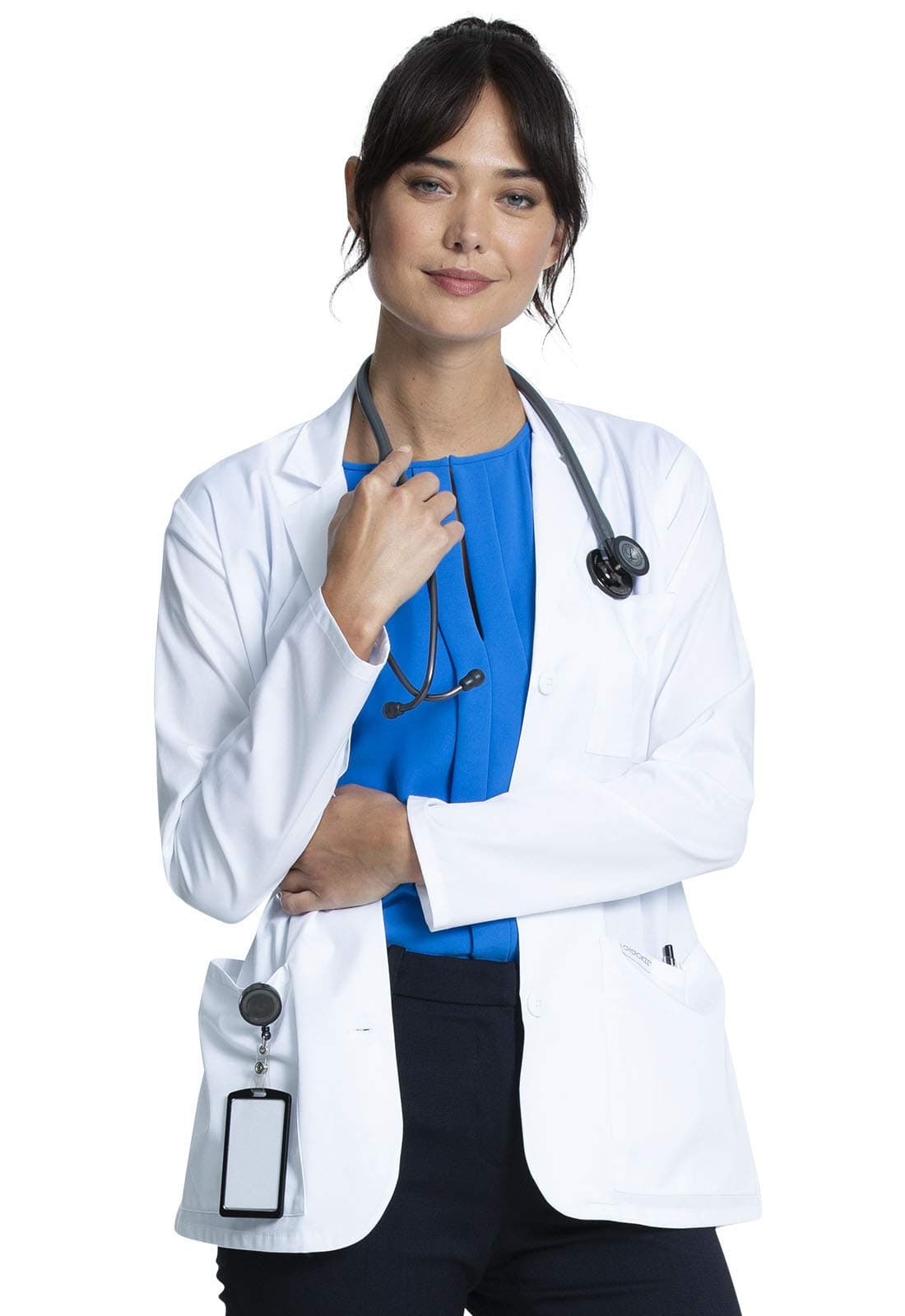 Lab Coat Women 28" & 30" Medical Scrub Consultation White Lab Coat Long Sleeve with 3 Pockets Easy Care - CK451