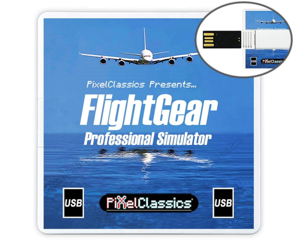 – FlightGear Flight Simulator 2023 Deluxe Edition USB Stick | Professional Flight Sim | 600 Aircraft + 1000 Liveries + 20,000 Airports | Full Worldwide Scenery + Free Updates | PC Windows 11, 10 & Mac