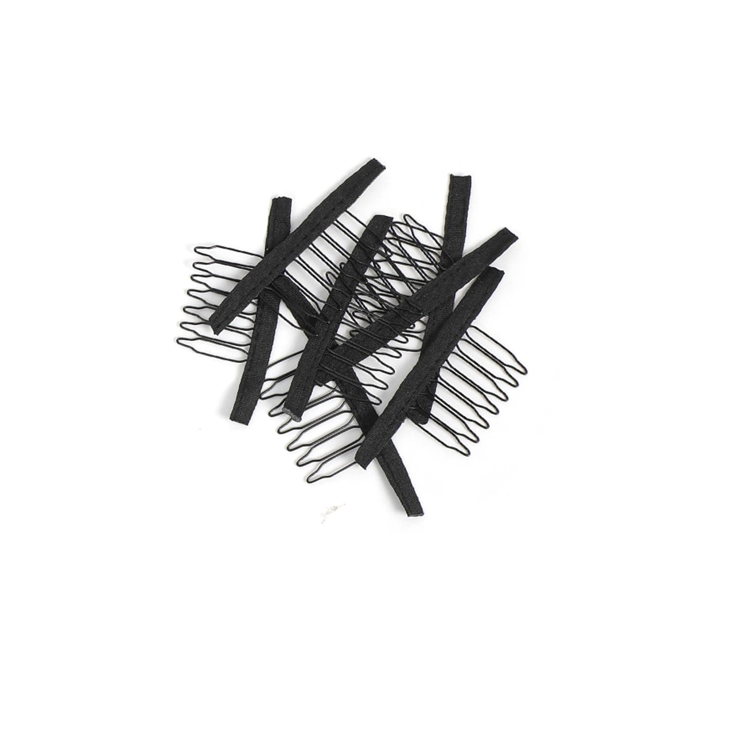 20 Pieces Wig Combs Wig Clips Wig Combs to Secure Wig 7-teeth Wig Accessories Tools For Making Wig Caps Wig Comb (Black,20 Pcs)