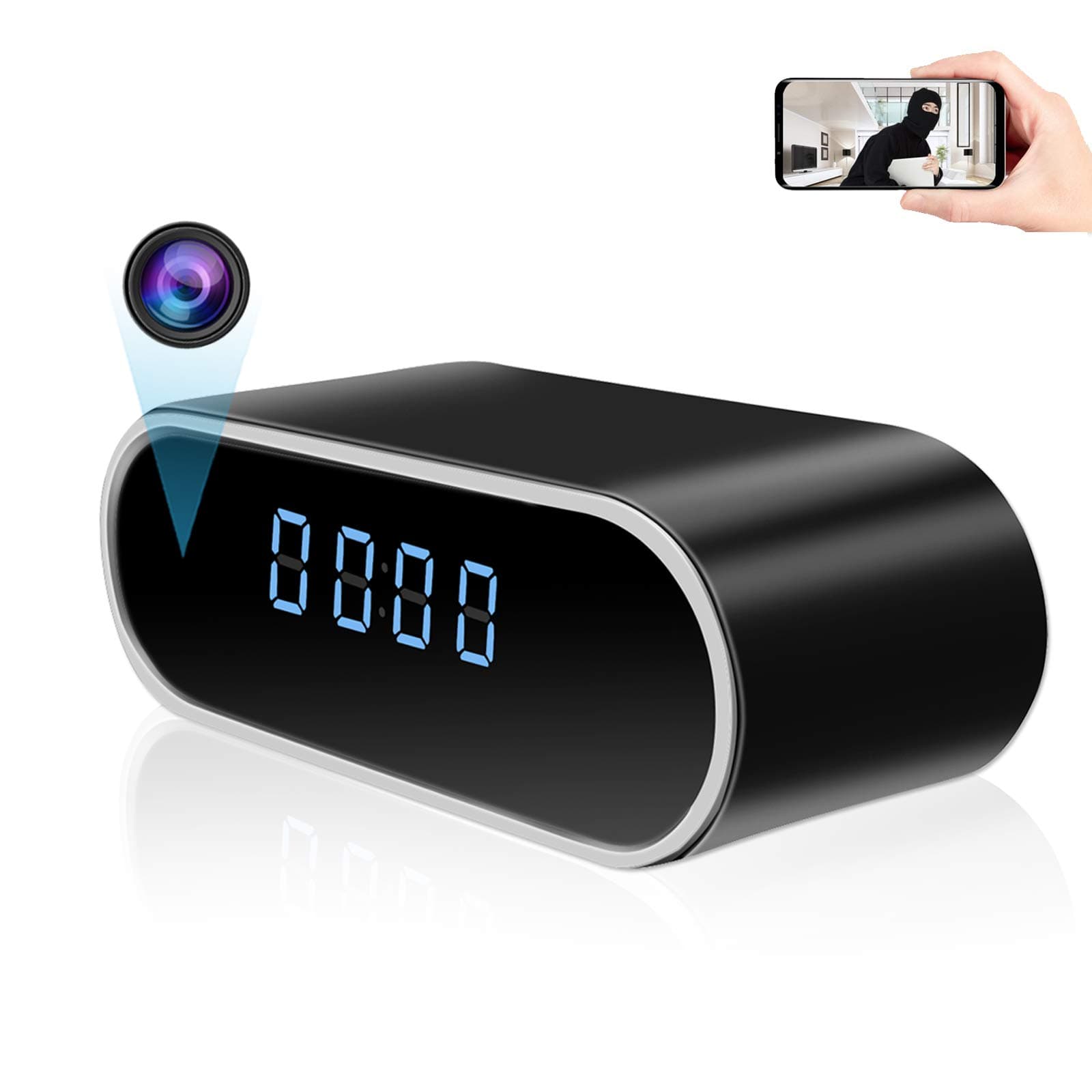 Spy Camera Clock, KAMREA HD 1080P Smart WiFi Clock Hidden Camera Wireless Nanny Cam with Night Vision, Motion Detection, App Remote Online Streaming for Home, Office, Shop Security