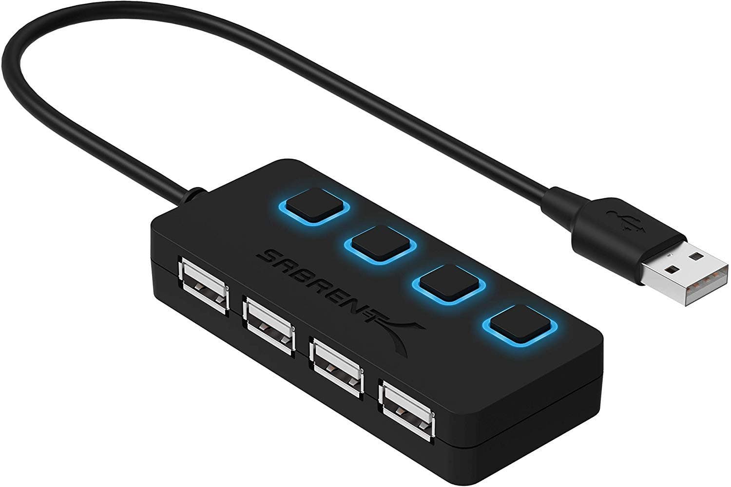 Sabrent 4-Port USB 2.0 with Individual LED lit Power Switches