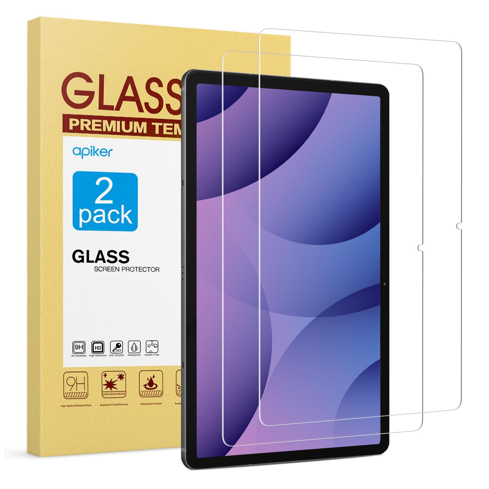 [2-Pack] for Samsung Galaxy Tab S7 FE 5G/S9 Plus/S8 Plus/S7 Plus 12.4 inch Screen Protector, Tempered Glass for Galaxy Tab S9 Plus (SM-X810/X816B/X818U) with S Pen Compatible Scratch Resistant