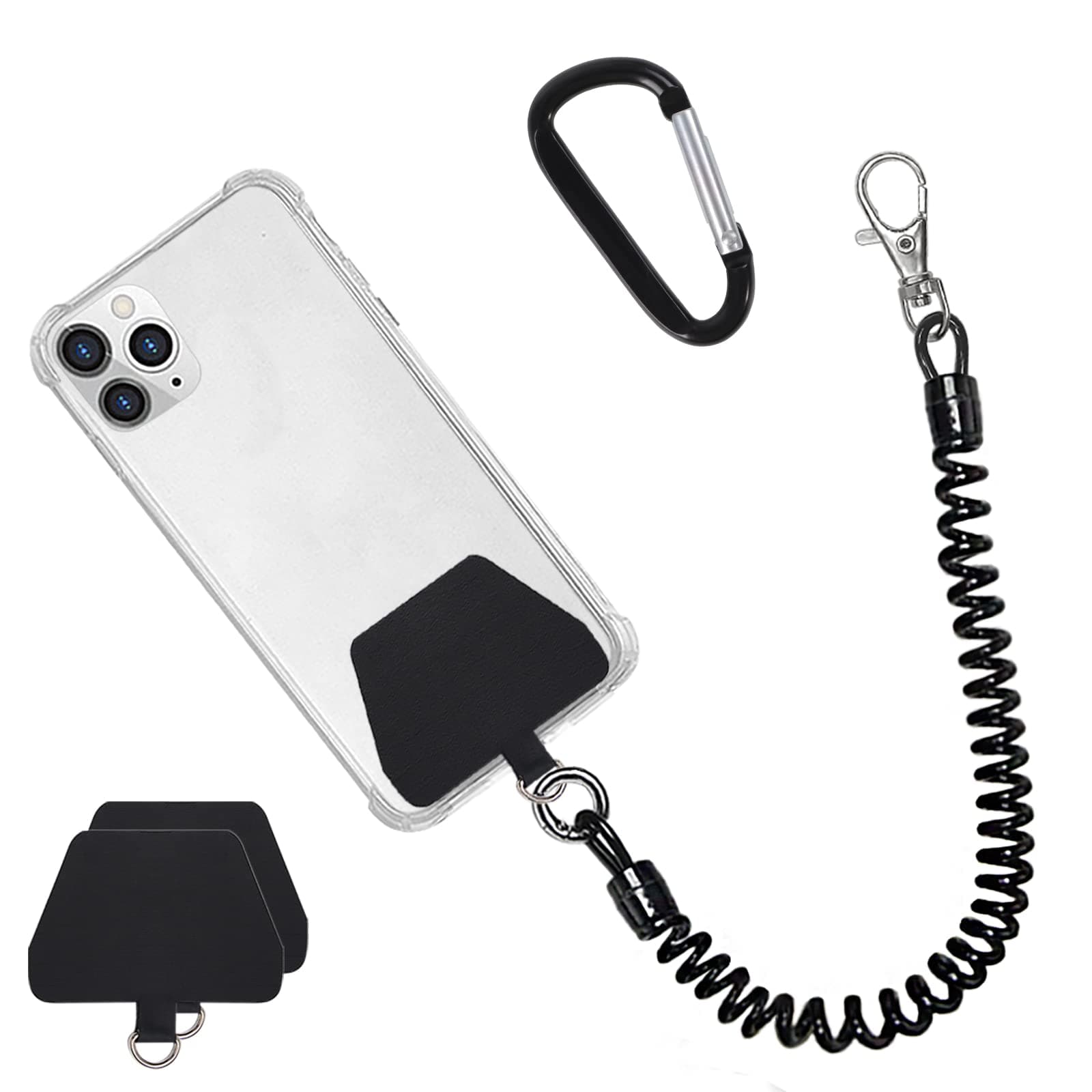 Doormoon Phone Lanyard Tether with Patch, Universal Stretchy Lasso Straps and Phone Case Anchor for Anti-drop Outdoor Hiking Cycling Climbing Compatible with iPhone Samsung Pixel Most Smartphones