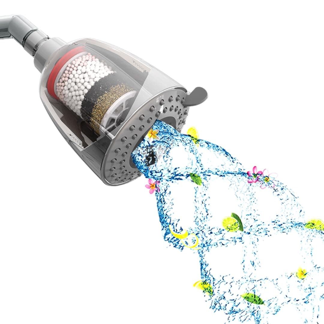 WaterScience CLEO Aromatherapy Shower Filter for Bathroom | Hard Water Softener for Bath | 5 Aroma Pads with Natural Essential Oils | Shower Head for Municipal/Chlorine Water