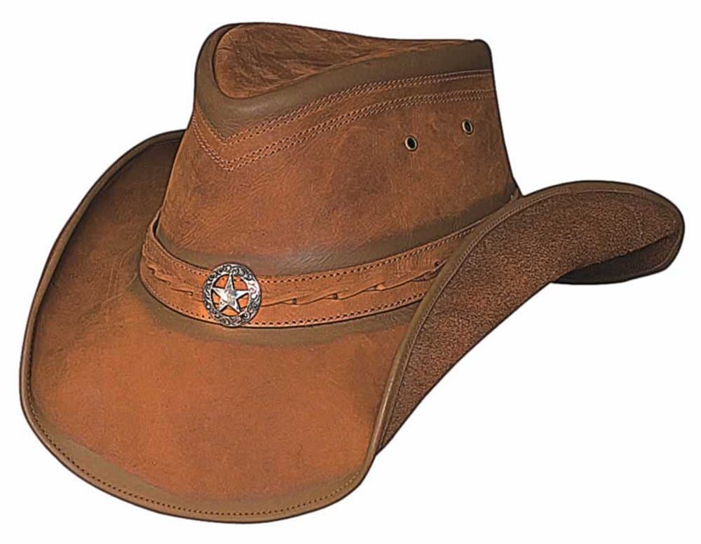Bullhide Men's Copper Creek Leather Hat Honey Medium