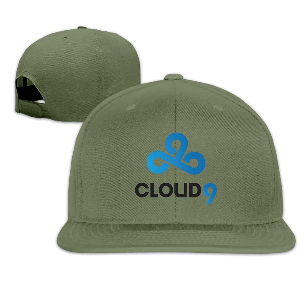 LOL Team C9 Cloud 9 Logo Unisex Adjustable Flat Hat Bill Snapback Baseball Cap Outdoor Sports 8 Colors ForestGreen