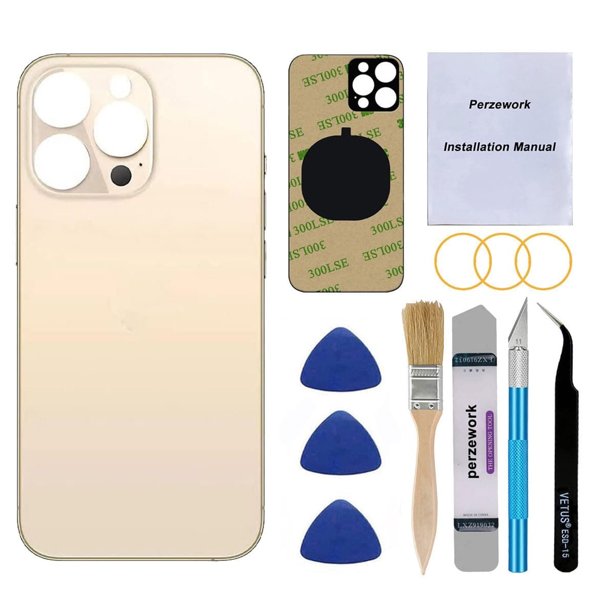 OEM Rear Back Glass Replacement for iPhone 13 pro 6.1 inches (Gold) All Carriers with Repairing Tool Kits