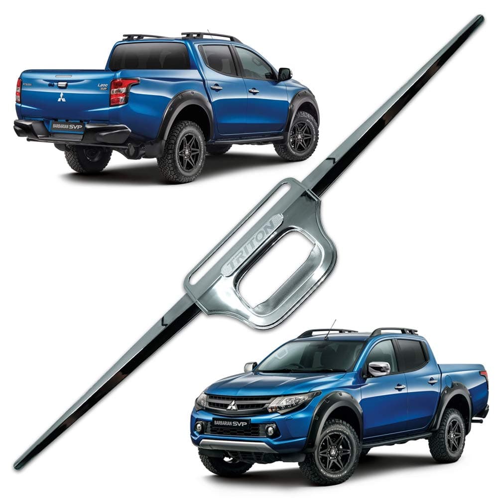 Nonstops Tail Gate Accent Handle Cover Chrome 3Pc Fits Mitsubishi L200 Triton 2015-2017