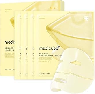 medicubeKojic Acid Turmeric Brightening Gold Jelly Gel Mask | Overnight Face Mask for Glass Glow Skin- Elasticity, Hydrating, Firming and Moisturizing | Korean Skincare, 28g x 4ea